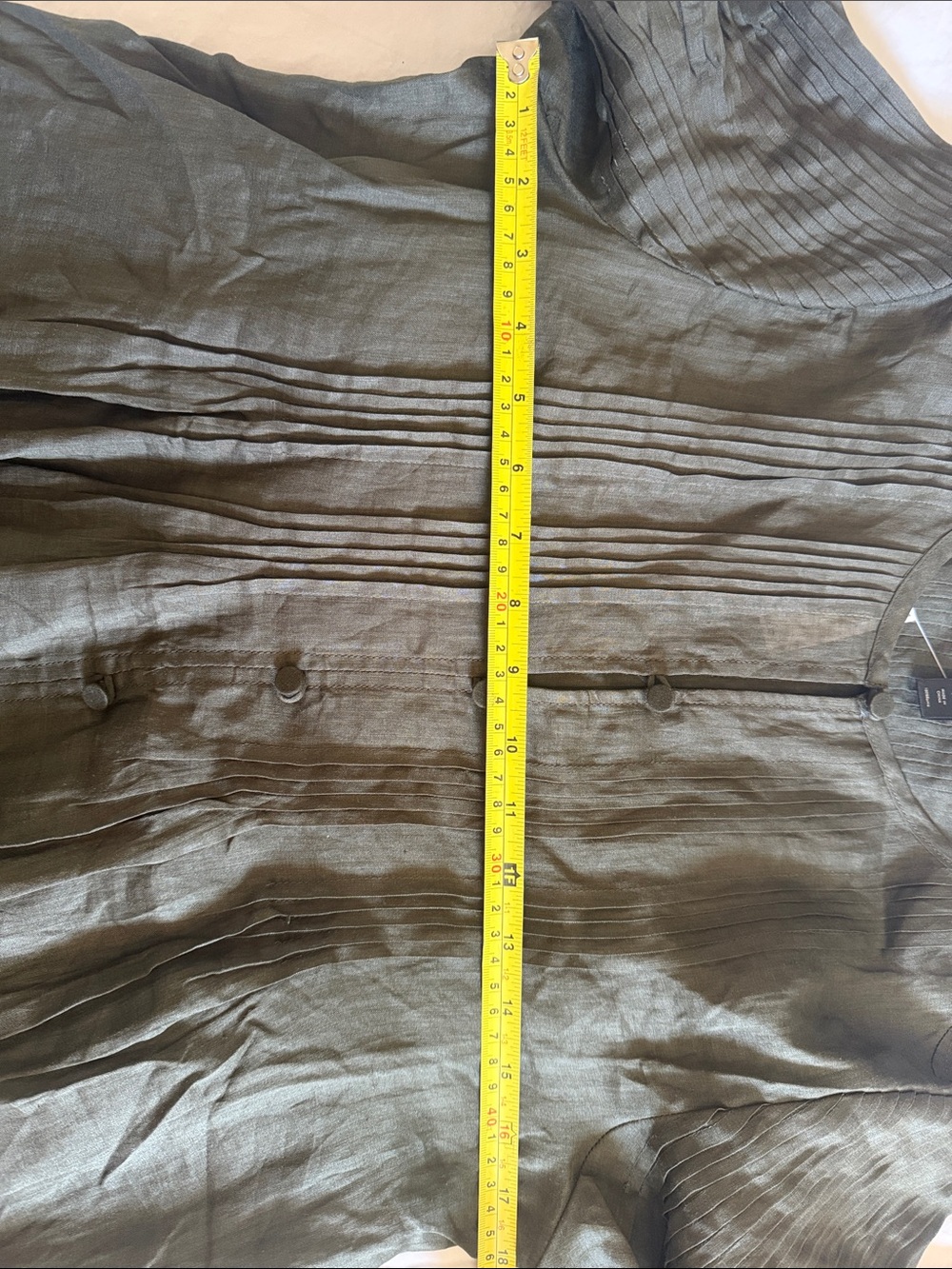 Banana Republic Ramie Pintuck Dress Size M - Picture 7 of 7